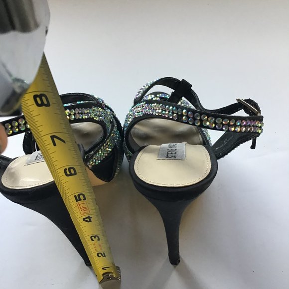 Steve Madden black/rhinestone stilettos size 6M - Picture 5 of 5